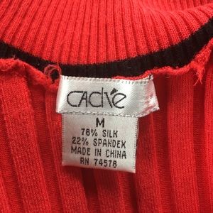 Cache Tops - Cache Zip Up Red Ribbed Tank Blouse Cache Tops - Cache Zip Up Red Ribbed Tank Blouse